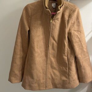 J Crew tan wool coat size 14